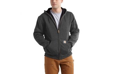 Image of Carhartt RD Rutland Thermal Lined Hooded Zipfront Sweatshirt - Mens, Carbon Heather, X-Large-Regular 100632-024-REG-XL