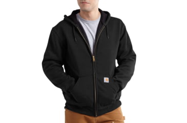 Image of Carhartt RD Rutland Thrml Lnd Hdd Zfnt Swtsh-Mens, Black, 4XLarge, Tall, 100632-001-TLL-4XL
