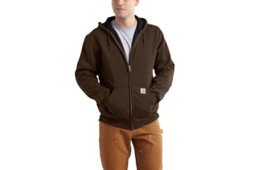 Image of Carhartt RD Rutland Thrml Lnd Hdd Zfnt Swtsh-Mens, Dark Brown, 4XLarge, Tall, 100632-201-TLL-4XL