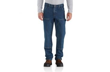 Image of Carhartt Relaxed Fit Double Flame-Resistant Washed Logger for Mens, Dark Vintage Blue, 34/34 101609-415-34-34