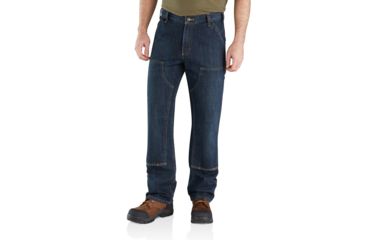 Image of Carhartt Relaxed Fit Holter Double Front Dungaree-Mens, Blue Ridge, 38-34, 103328-966-34-38