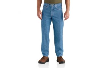 Image of Carhartt Relaxed Fit Tapered Leg Jean for Mens, Stonewash, 42/28 B17-STW-28-42
