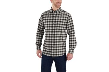 Image of Carhartt Rggd Flx Hmilton Plaid Shirt-Mens, Black, 2XLarge, Regular, 103314-001-REG-2XL
