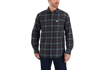 Image of Carhartt Rggd Flx Hmilton Plaid Shirt-Mens, Dark Slate, Small, Regular, 103314-433-REG-S
