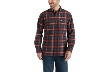 Image of Carhartt Rggd Flx Hmilton Plaid Shirt-Mens, Fired Brick, Small, Regular, 103314-225-REG-S