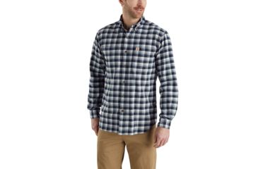 Image of Carhartt Rggd Flx Hmilton Plaid Shirt-Mens, Navy, Small, Regular, 103314-412-REG-S