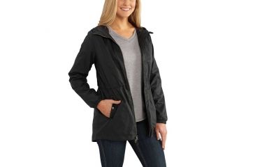 Image of Carhartt Rockford Rain Defender Jacket for Womens, Black, Extra Small/Regular 102388-001-REG-XS
