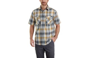 Image of Carhartt Rugged Flex Bozeman Short Sleeve Shirt - Mens, Bluestone, 2XL-REG 103007-470-REG-2XL