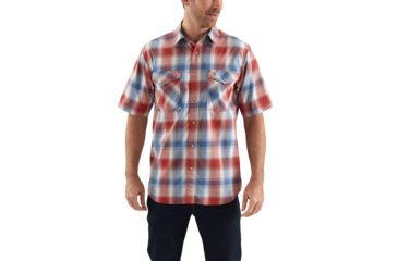 Image of Carhartt Rugged Flex Bozeman Short Sleeve Shirt - Mens, Chili, L-REG 103007-647-REG-L