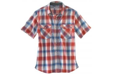 Image of Carhartt Rugged Flex Bozeman Short Sleeve Shirt - Mens, Chili, L-REG 103007-647-REG-L