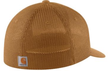 Image of Carhartt Rugged Flex Canvas Mesh-Back Fitted Logo Graphic Cap - Mens, Carhartt Brown, Medium/Large, 104192-BRN-M/L