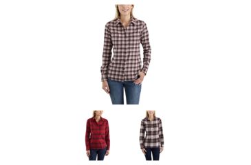 Image of Carhartt Rugged Flex Hamilton Shirt-Women's, Burlwood, Dark Crimson Heather, Deep Wine