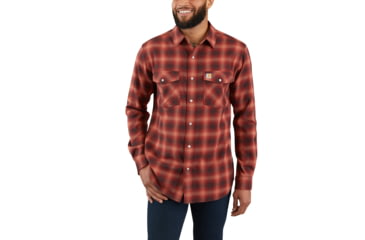 Image of Carhartt Rugged Flex Hamilton Snap Front Plaid - Mens, Henna, Large, 103855-R00-REG-L