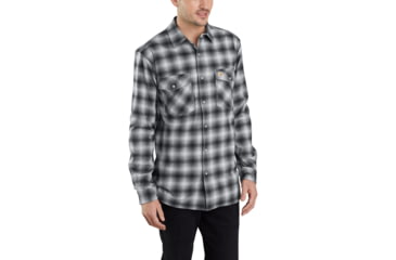Image of Carhartt Rugged Flex Hamilton Snap Front Plaid - Mens, Shadow, Extra Large, 103855-029-REG-XL