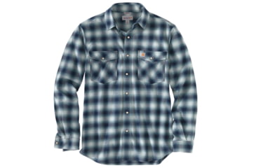 Image of Carhartt Rugged Flex Hamilton Snap Front Plaid - Mens, Twilight, Large, 103855-973-REG-L