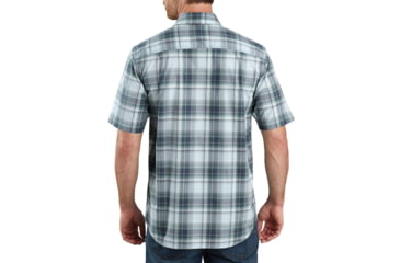 Image of Carhartt Rugged Flex Lightweight Short-Sleeve Snap-Front Plaid Shirt - Mens, Bluestone, Extra Large, 104171-BLS-REG-XL
