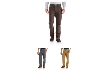 Image of Carhartt Rugged Flex Rigby 5-Pocket Work Pants - Men's, Dark Coffee, Gravel, Hickory