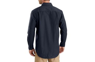 Image of Carhartt Rugged Flex Rigby Long Sleeve Work Shirt - Mens, Navy, Small, 103554-412-REG-S