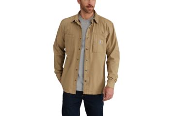 Image of Carhartt Rugged Flex Rigby Shirt Jac - Mens, Dark Khaki, S-REG 102851-253-REG-S
