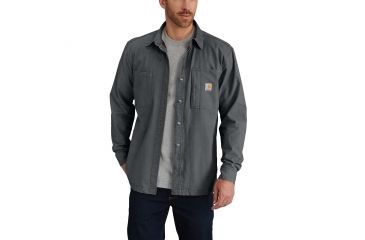 Image of Carhartt Rugged Flex Rigby Shirt Jacket for Mens, Shadow, Medium/Regular 102851-029-REG-M