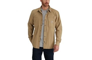 Image of Carhartt Rugged Flex Rigby Shirt Jacket for Mens, Dark Khaki, 2XL/Regular 102851-253-REG-2XL