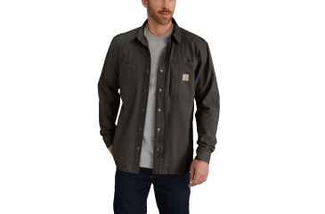 Image of Carhartt Rugged Flex Rigby Shirt Jacket for Mens, Peat, 2XL/Regular 102851-306-REG-2XL