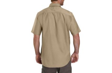 Image of Carhartt Rugged Flex Rigby Short Sleeve Work Shirt - Mens, Dark Khaki, Extra Large, 103555-253-REG-XL