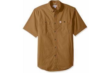 Image of Carhartt Rugged Flex Rigby Short Sleeve Work Shirt Regular - Mens, Carhartt Brown, 4XL, 103555-211-4XL-REG