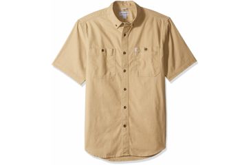 Image of Carhartt Rugged Flex Rigby Short Sleeve Work Shirt Regular - Mens, Dark Khaki, 4XL, 103555-253-4XL-REG
