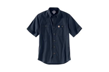 Image of Carhartt Rugged Flex Rigby Short Sleeve Work Shirt Regular - Mens, Navy, Extra Large, 103555-412-XL-REG