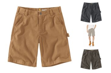 Image of Carhartt Rugged Flex Rigby Work Short - Mens, Hickory, Shadow, Tan, Tarmac