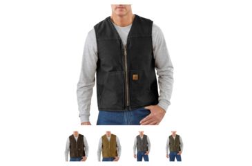 Image of Carhartt Rugged Vest for Mens, Black, Dark Brown, Frontier Brown, Gravel, Moss