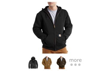 Image of Carhartt Rutland Thermal-Lined Hooded Zip-Front Sweatshirt - Mens, Black, Carbon Heather, Carhartt Brown, Dark Brown, New Navy, Peat