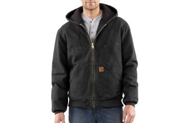 Image of Carhartt Sandstone Flannel Lined Active Jacket - Mens-Black-Regular-Large