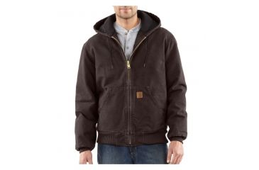 Image of Carhartt Sandstone Flannel Lined Active Jacket - Mens-Dark Brown-Large