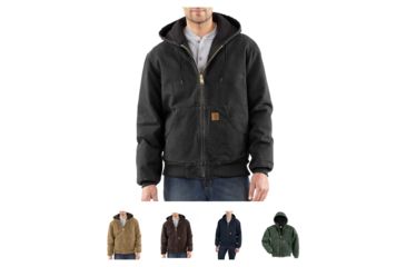 Image of Carhartt Sandstone Flannel Lined Active Jacket - Mens, Black, Carhartt Brown, Dark Brown, Midnight, Moss