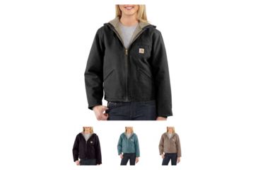 Image of Carhartt Sandstone Sierra Jacket for Womens, Black, Deep Wine, Sea Glass, Taupe Gray