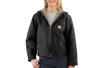 Image of Carhartt Sandstone Sierra Jacket for Womens, Black, Medium/Regular WJ141-BLK-REG-MED