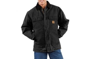 Image of Carhartt Sandstone Traditional Coat for Mens, Black, Medium/Tall C26-BLK-TLL-MED