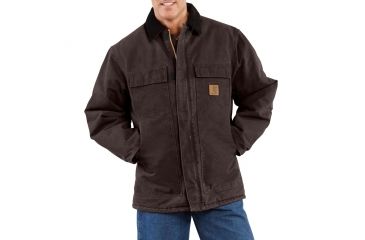 Image of Carhartt Sandstone Traditional Coat for Mens, Dark Brown, Large/Regular C26-DKB-REG-LRG