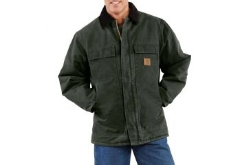 Image of Carhartt Sandstone Traditional Coat for Mens, Moss, Medium/Regular C26-MOS-REG-MED