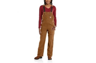 Image of Carhartt Sandstone Unlined Bib Overall for Womens, Carhartt Brown, Large/30 102357-211-30-L