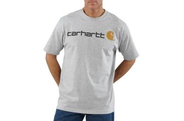 Image of Carhartt Shortsleeve Logo T-Shirt - Men's-Heather Grey-X-Large