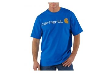 Image of Carhartt Shortsleeve Logo T-Shirt - Men's-Royal-Small