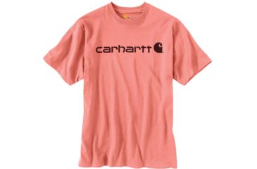 Image of Carhartt Shortsleeve Logo T-Shirt - Mens, Coral Haze, Medium, K195-P03-REG-MED