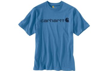 Image of Carhartt Shortsleeve Logo T-Shirt - Mens, French Blue, Medium, K195-FHB-REG-MED