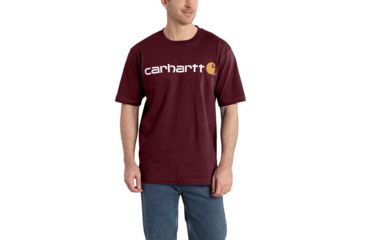 Image of Carhartt Signature Logo Short Sleeve T-Shirt for Mens, Port, 3XL/Regular K195-PRT-REG-3XL