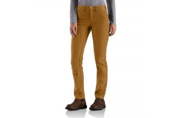 Image of Carhartt Slim Fit Canvas Dungaree - Womens, Carhartt Brown, 12-Regular 100723-211-REG-12