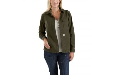 Image of Carhartt Smithville Shirt - Womens, Olive, XXL-REG 103083-307-REG-XXL