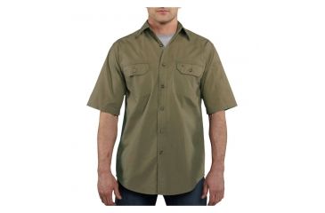 Image of Carhartt Standish Solid Shortsleeve Shirt - Men's-Army Green-Large